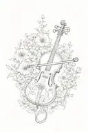 flower meadow and cello tattoo tattoo design idea