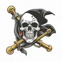 "True Colors" pirate flag tattoo design idea
