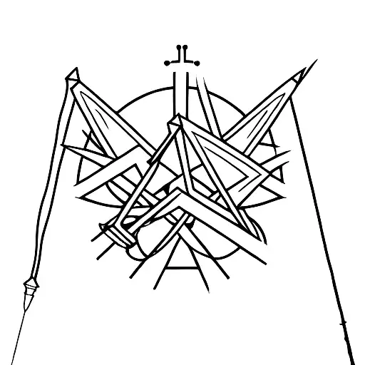 a broken arrow with street signs as the end  tattoo design idea