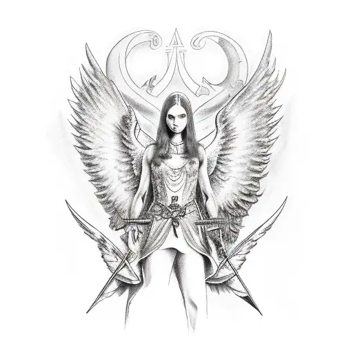 the war of angels, the fall of lucifer tattoo design idea