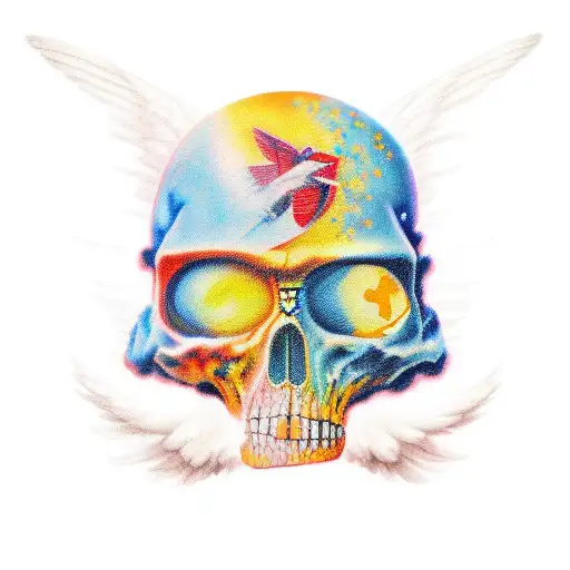 war between angels tattoo design idea