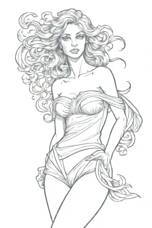 full body Aphrodite realistic sexy girl shoulder tattoo tattoo design idea
