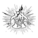 burned car tattoo design idea