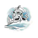 Popeye on a ship in rough weather tattoo design idea