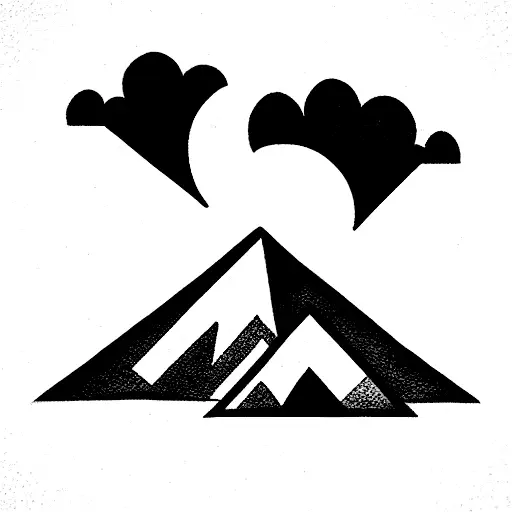 Mountain with thunderstorm tattoo design idea