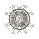 Celtic knotwork with atheism symbol hidden within tattoo design idea