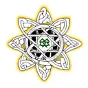 Celtic knotwork with atheism symbol hidden within tattoo design idea