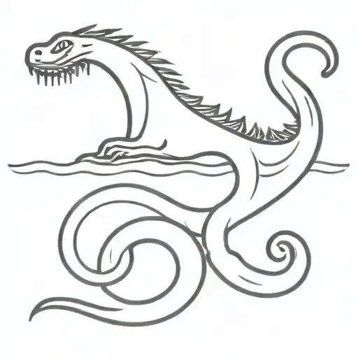 loch ness monster tattoo design idea