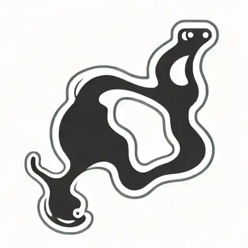 loch ness monster no background tattoo design idea