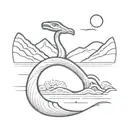 loch ness monster no background tattoo design idea