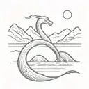 loch ness monster no background tattoo design idea