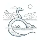 loch ness monster no background tattoo design idea