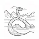 loch ness monster no background tattoo design idea