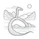 loch ness monster no background tattoo design idea