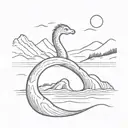 loch ness monster no background tattoo design idea