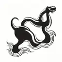 loch ness monster no background tattoo design idea