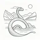 loch ness monster no background tattoo design idea