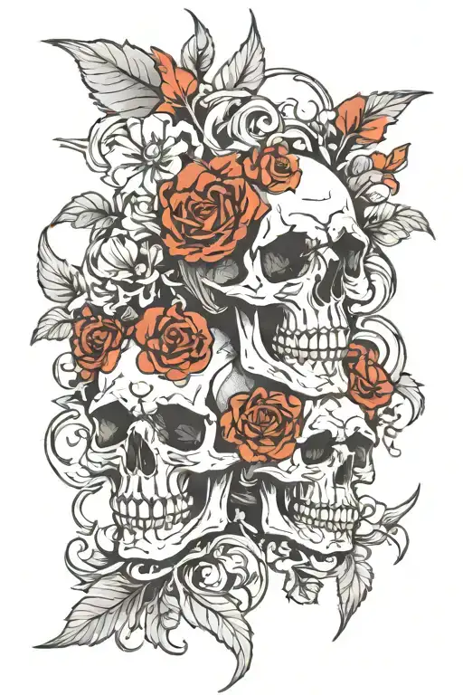 skulls representing dark periods tattoo design idea