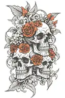 skulls representing dark periods tattoo design idea