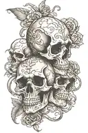 skulls representing dark periods tattoo design idea