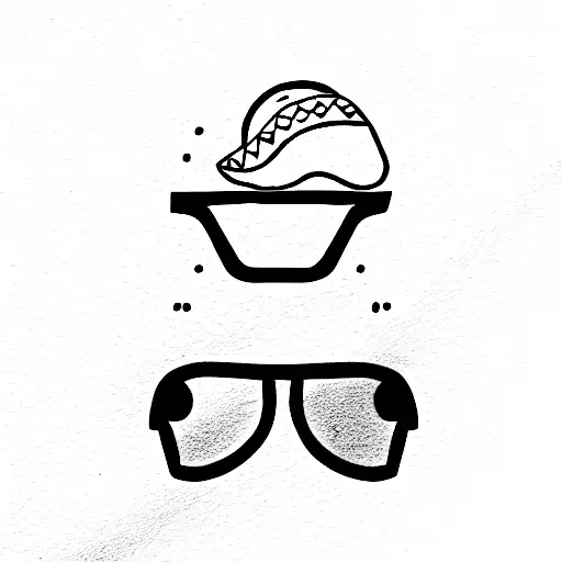 taco with sunglasses tattoo design idea