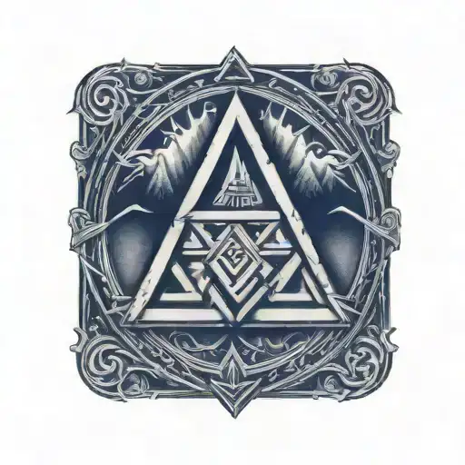 Valknut and Vegvisir Symbol tattoo design idea