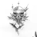 broken bone tattoo design idea