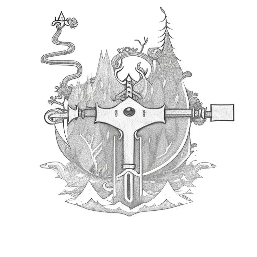 Finns Sword from Adventure Time with plants around it tattoo design idea