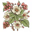 hawthorn flower tattoo design idea