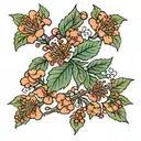 hawthorn flower tattoo design idea