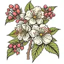 hawthorn flower tattoo design idea
