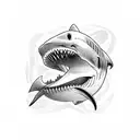 shark jaw tattoo design idea