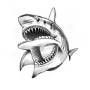 shark jaw tattoo design idea