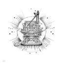 drilling rig tattoo design idea