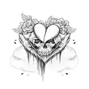 broken heart bleeding tattoo design idea