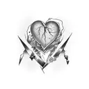 broken heart bleeding tattoo design idea