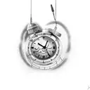 analog clock showing 8:29 on top of a sleeping snake tattoo design idea