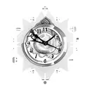 horse and an analog clock tattoo design idea