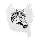 horse and an analog clock tattoo design idea