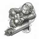 A welder creating a masterpiece with sparks flying in the background tattoo design idea