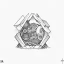 tatuaje de brujula y reloj de arena con un atardecer y la frase time to travel tattoo design idea