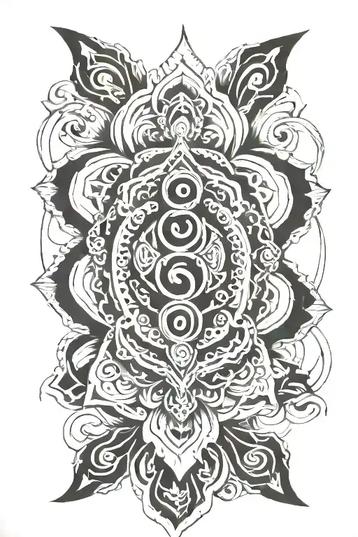 chakra symbol at spinal cord  tattoo design idea