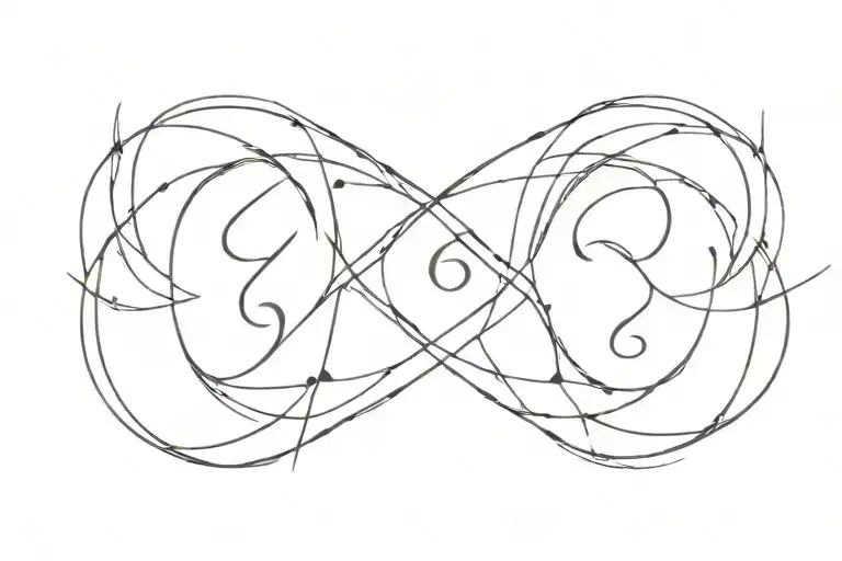 666 number on the background tattoo design idea