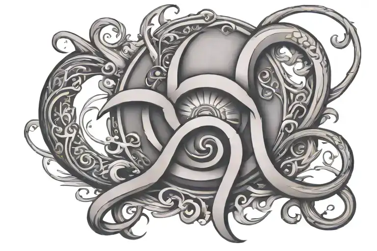 666 number on the background tattoo design idea