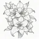 amaryllis flower tattoo fineline  tattoo design idea