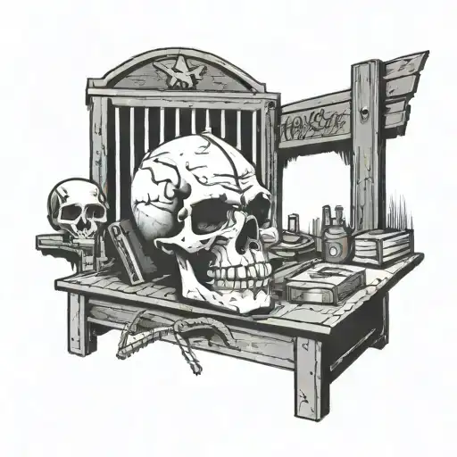 Deputy gang tatto los santos sheriff jail cell with bars and a skull tattoo design idea