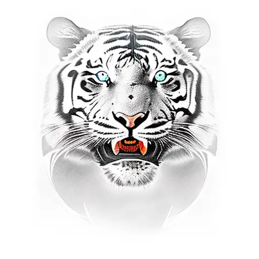 half Elvis presley's face half tiger face tattoo design idea