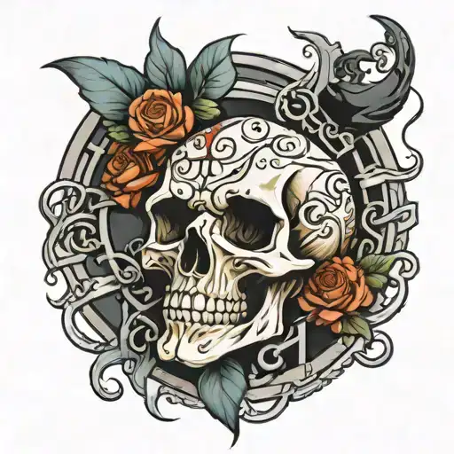 you dream of walls that hold us in prison, it's just a skull  tattoo design idea