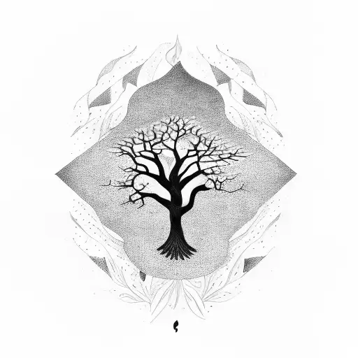 A majestic tree with musical notes as its leaves hidden message trust no one,   tattoo design idea