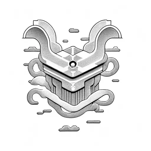 A programming-themed tattoo with a Japanese-style wave incorporating keyboard keys and mouses tattoo design idea